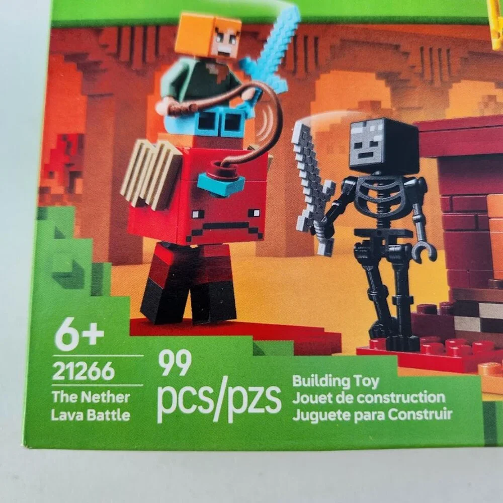 NEW 21266 LEGO Minecraft The Nether Lava Battle Toy Building Set Alex, Wither Sk